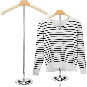 Flexible Shoulder Stand Adjustable T Shirt Display Beige Coat Hanger Stand